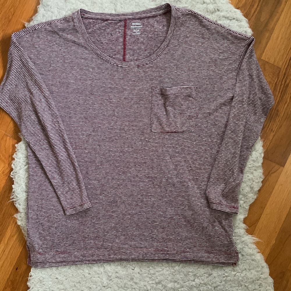 Striped Old Navy "Boyfriend" Long Sleeve Sz Medium